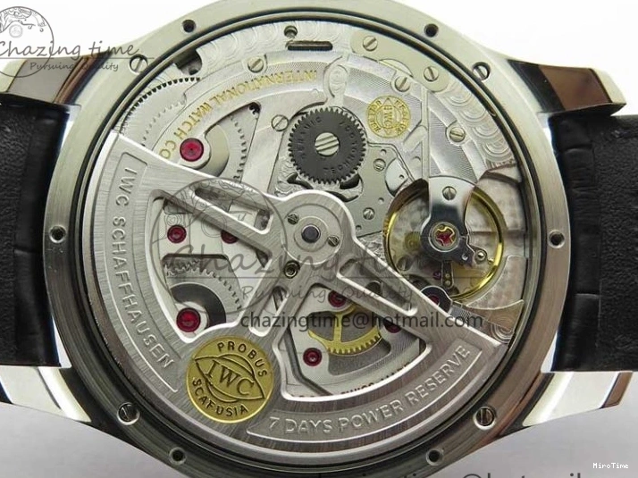 MIROTIME 0211 Portuguese Real PR Real Annual Calendar IW503502 ZF 1:1 Best Edition Black Dial Steel Markers on Black Leather Strap A StreetReady 7134